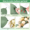 Amandir 153pcs Sage Green Balloon Garland Arch Kit, Different Sizes 18 12 10 5 inch Green Blush Gold Latex Metallic Confetti Gold Balloons for Birthday Baby Shower Wedding Safari Forest Decorations