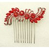 Faship Red Crystal Hair Comb