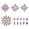 AD Beads 300 Pieces Flat Back Gems 11 shapes Crystal Rhinestones 12 Sizes Rhinestones for Crafts Nail Face Art Clothes Shoes Bags DIY( Clear AB)