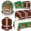 Football Party Decorations - Football Party Supplies Including 82Pcs Football Plates, Party Napkins, Football Tablecloth for Kids Fans Tailgate Gameday Football Birthday Party, Serve 20 Guests