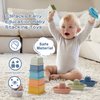 AMCHSURI Bath Toys Floating Boats with Baby Stacking Cups, 13 PCS Mold Free Toddler Bath Toys Bathtub Water Table Pool Toys, Baby Stacking Toys Nesting Cups for Toddlers