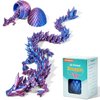 PETBSNVB 12" 3D Printed Dragon in Easter Eggs, Easter Basket Stuffers, Crystal Dragon Surprise in Eggs, Articulated Dragon, Dragon Fidget Toy, Home Office Decor Executive Desk Toy (Laser Purple)