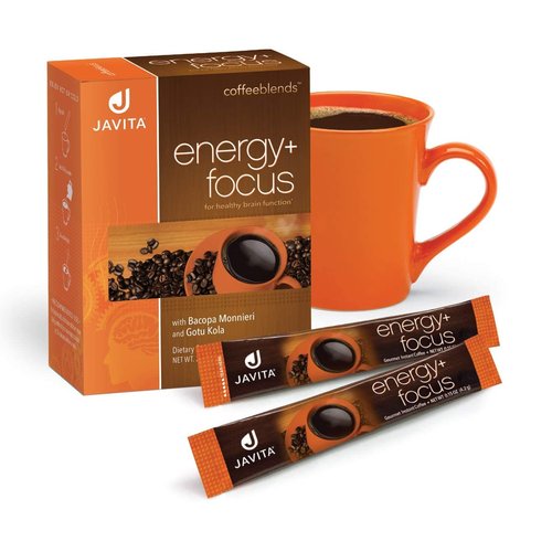 Javita Energy + Focus Instant Coffee Packets, 100% South American Blend, Arabica Coffee with Robusta, Contains Herbs for Clarity, Energy, & Focus, Keto Coffee, Dieters Drink, 24 (4.2g) Sticks