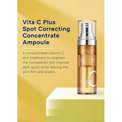 MISSHA Vita C Plus Facial Toner and Astringent (0.52 Fl Oz (Pack of 1), Correcting Concentrate Ampoule)