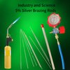 25 Sticks Brazing Rods 5% Silver Solder BCuP-3 Welding Rod 1/25"x10" For Air Conditioning Refrigerator Cold Storage HVAC Units