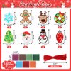 Feifeiya 48 Set Christmas Suncatcher Craft Tissue Paper Craft Kit Gingerbread Man Xmas Tree Suncatchers Stained Glass Effect Paper Sun Catchers DIY Craft for Home Class Window Art Decorations Supplies