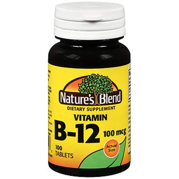 Nature's Blend Vitamin B12 100 mcg Tablets - 100 ct, Pack of 2