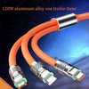 Seadiquiet Orange 3 in 1 Multi USB Cable 100W Multi Charger Cable Fast Charging Cable Fast and Stable Charging to Various Mobile Phones with Type-C/Android/Charging Ports(2m/78.7inch)