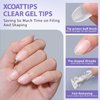 Extra Short Almond Nail Tips - BTArtbox XCOATTIPS Gel Nail Tips Natural with Tip Primer Cover, Pre-shaped Full Matte Oval Gel Press On Nails Clear Soft Fake Nails for Acrylic Nail Extensions