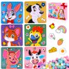 Girls Gifts Pom Pom Crafts 6PCS 7.9-Inch, Pom Pom Art Kit & Crafts for Kids Ages 2-4 4-8 6-8, Toddler Crafts Kits Art Projects, DIY School Supplies Kit, Birthday Christmas Gifts (Animal Farm Set)
