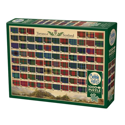 Cobble Hill 1000 Piece Puzzle - Tartans of Scotland - Sample Poster Included