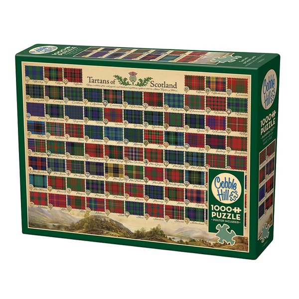 Cobble Hill 1000 Piece Puzzle - Tartans of Scotland - Sample Poster Included