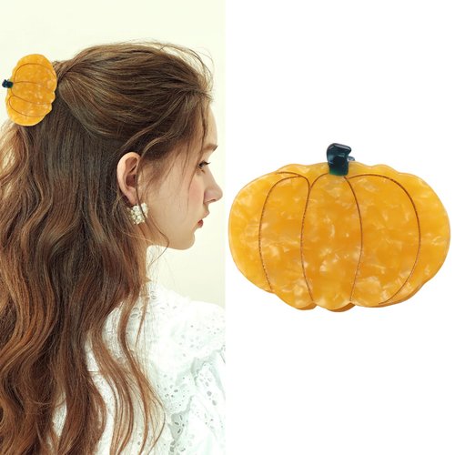 Thanksgiving Hair Clips Pumpkin Hair Claw Clips Yellow Pumpkin Clips Autumn Hair Jaw Clamp Nonsli...