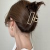 ANQSYY New 1 Piece Korean-style Gold Claw Clip Girls Medium Hair Clip Non-slip Metal Claw Clip Thick Hair & Thin Hair Gold Hair Accessories For Women （Square）