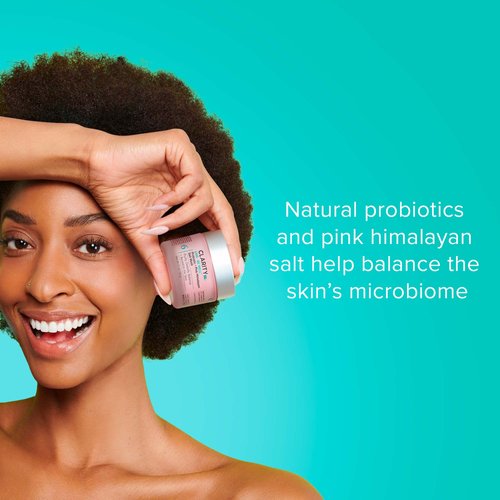 ClarityRx Live + Be Well Probiotic + Pink Himalayan Salt Face Mask, Natural Plant-Based Moisturizing Facial Treatment for All Skin Types, Reduces Redness, Acne & Signs of Aging (1.7 oz)