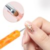 French Manicure Brush -Two Way Nail Art Brush with Dotting Manicure Tool for Manicure Cuticle Clean Up Nail Art Design- Professional Nail Salon Quality Brush, Nail Dotting Pen (10#, Orange)