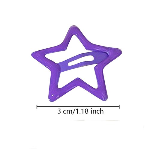 Paderison 10Pcs Star Hair Clips Y2K Star Star Hair Clip for Teens Cute Metal Hair Barrettes Kawaii Hair Accessories for Women Teens Y2K 2000s Non Slip Rave Accessories(Purple)