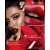 Glitter Powder Lipstick for Women,Shimmer Liquid Lipstick Dark Red Lipcolor with Lightweight Powder Texture,Long Lasting High Impact Lip Stain Nonstick Smudge-Proof Lip Gloss Lip & Cheek Lip Makeup-04