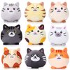 Libima 9 Pcs Mini Stuffed Keychains 3.15 Inch Small Plush Bulk Ornaments for Kids Birthday Party Favors Gifts Xmas Tree Hanging Stocking Stuffers (Cat)