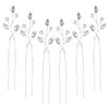 Generic 6PCS Rhinestone Hair Pins with Pearls and Crystals, Silver, for Women and Girls, Wedding, Bridal, Bridesmaids, u shaped hair pins crystal hair accessories, flower girl hair clip, Silver/white