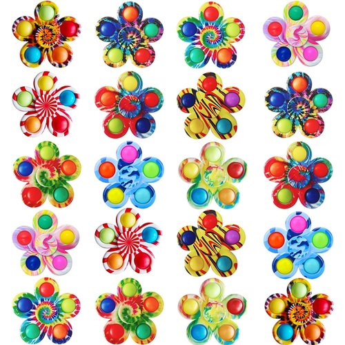 20 Pcs Pop Bubble Fidget Spinners for Party Favors, Hand Fidget Bulk Toys for Classroom Prizes, Halloween Christmas Valentine Gifts for Kids Goodie Bag Stocking Stuffers