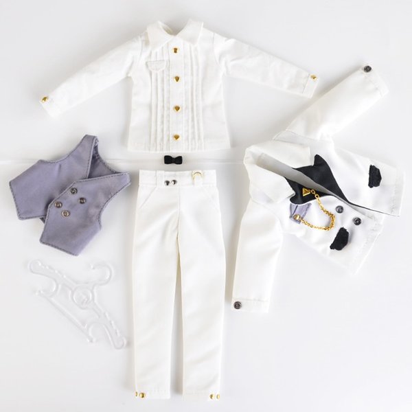 YMY 23 YMY25 OB22 OB24 Doll Clothes Suit Uniform Set Shirt Dress Pants Doll Body Clothes Blythe（White）