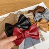 3Pcs Black PU Leather Hair Clip, Bow Duckbill Clip Korean Style Hairpin Sweet Barrette, Fashion Headwear Hair Accessories for Women Girls Hair Accessories, Bow Hairpins, Hair Bows Korean