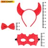Skeleteen Devil Costume Accessory Set - Demon Costume Accessories Kit Includes Headband Horns, Mask and Bowtie