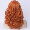 PATTNIUM Orange Wig Shoulder Length Curly Wig Orange Wig With Bangs Ginger Wig for Women and Girls Heat Resistant Synthetic Cosplay Costume Wig (Orange)