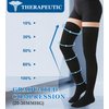 MGANG Medical 20-30 mmHg Compression Stockings for Women & Men, Pair, Closed Toe, Opaque, Thigh Length Hose, Dot Top, Graduated Support for Varicose Veins, Edema, DVT, Swelling, Flight, Black XL