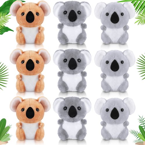 9 Pcs Koala Bear Plush Mini Koala Stuffed Animal Small Koala Bear Keychain Plush Soft Huggable Koala Plush Bulk Toy Forest Stuffed Animals Set for Kids Birthday Party Favors Gifts Award, 4 Inches