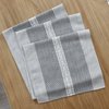 Farmhouse Braided Striped Table Runner Rustic Embroidery Coffee Table Runners for Decorations Weddings Holiday Grey 13x72inch