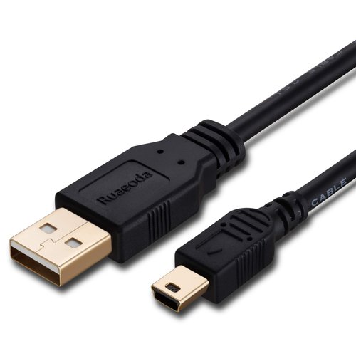 Ruaeoda Mini USB Cable 20 ft, USB 2.0 Type A to Mini 5 Pin B Cable Male Cord Compatible with G0Pr0 Hero 3+, P.S3 Controller, Cell Phones, MP3 Players, Dash Cam, Digital Camera, SatNav etc