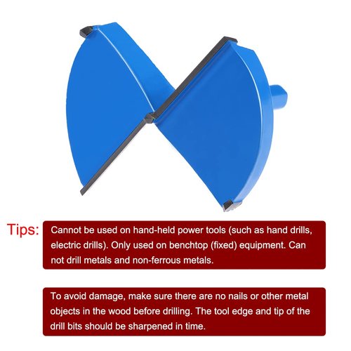 uxcell Forstner Drill Bits 75mm, Tungsten Carbide Wood Hole Saw Auger Opener, Woodworking Hinge Hole Drilling Boring Bit Cutter (Blue, Gray)