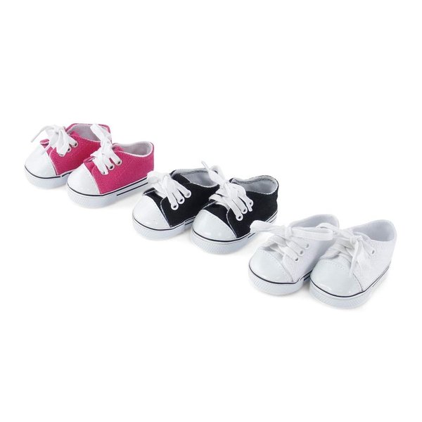 Emily Rose 14 Inch Doll Clothes Clothing Accessories | 14" Doll Shoes Value Pack 3 Pack Canvas Sneakers Gift Set | Compatible with Wellie Wishers Dolls