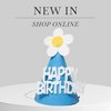 Yinah Cute Flower Birthday Hats With Happy Birthday Letters For Children's Party Decoration Kids Boy Girls Party Supplies Quality Felt Hat 1-5mm Thick (Blue).