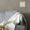Questech Decor Double Rocker Light Switch Cover, 2-Gang Electrical Wall Plate, Double Switch Decorator Standard Size GFCI Receptacle Cover, Decorative Wall Plate Tumbled Texture, Travertine