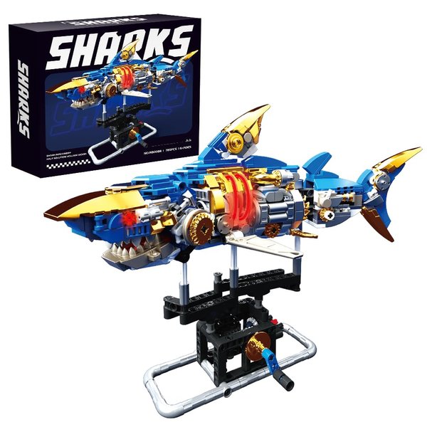 RiceBlock Shark Building Blocks Sets, Sea Animal Building Toys for Ages 8-13, Adult Challenge STEM Toys for Kids, Adults Crossing Ocean, 685 Pieces