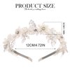 Kilshye Flower Bride Wedding Headband Leaf Bridal Headpiece Pearl Prom Hair Band for Women and Girls (Silver)