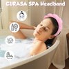 CURASA Spa Headband for Washing Face Pink Skincare Headband Make Up Headbands for Women Puffy Spa Headbands for Girls Hairband for Washing Face Towel Facial Head band Hair Accessories for Women Girls