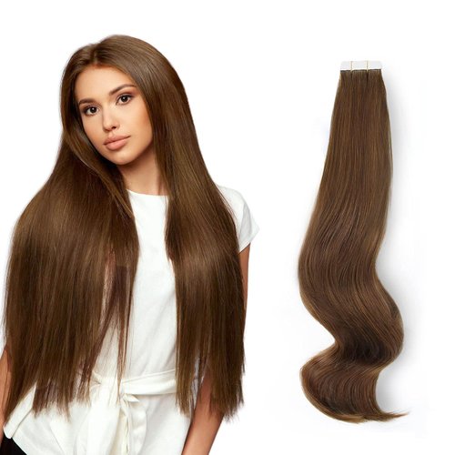 ABH AmazingBeauty Hair Semi-Permanent Pre-taped Real Remy Human Hair Skin Weft Hair Extensions, I...
