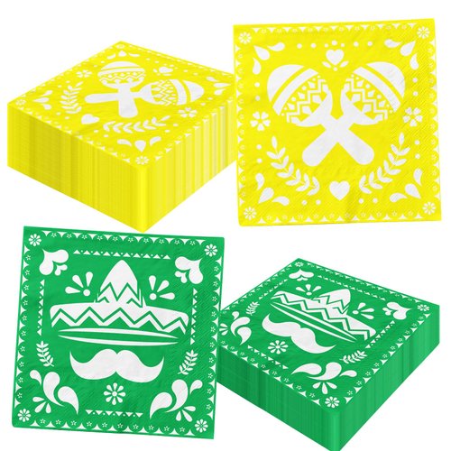 Mexican Fiesta Party Decorations,40pcs Cinco De Mayo Cocktail Napkins Mexican Themed Taco Party Napkins for Fiesta Taco Night Birthday,Baby Shower Party Deco