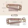Dreamlover Wig Clips, Hair Extension Clips, Wig Clips to Secure Wig, 10 Teeth, Brown, 30 Pieces