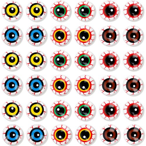 36 Pcs Scary Halloween Eyeballs Half Round Plastic Eyeballs Realistic Fake Eyeballs Halloween Dec...
