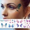 18 Sheets Glitter Temporary Tattoos for Women, Rosymormor Fairy Butterfly Flower Fake Tattoos for Party Favors, Face Glitter Stickers Makeup Rave Accessories Festival Essentials Halloween Christmas