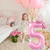 40 inch Number 9 Balloon with Bow Pink Happy Birthday Jumbo Number Balloon for Girls Daughter Birthday Decorations Party Supplies (Number 9)