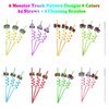 24 Monster Truck Party Car Reusable Styling Straws for Monster Truck Car Birthday Party Supplies with 2 Cleaning Brushes