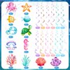 Colarr 54 Pieces Ocean Sea Party Hanging Decorations Ocean Party Hanging Swirls Ocean Animals Themed Party Supplies ocean sea Birthday Party Ceiling Decor Sea Animals Turtle Baby Shower Decor