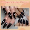 EternalClassic 120pcs Black Press on Nails Long Stiletto, Black Fake Nails Long Stiletto Acrylic Nails Press on Stiletto Tips Artificial False Nails with Adhesive Tabs for Women Girls