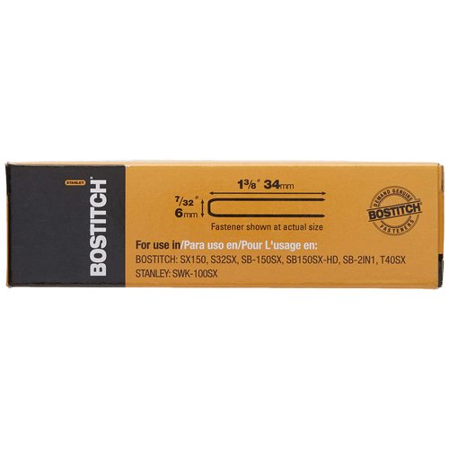 Bostitch Sx503513/8ss-1m 1-3/8"leg 18-gauge 7/32" Narrow Crown Stainless Steel Staples(1000)